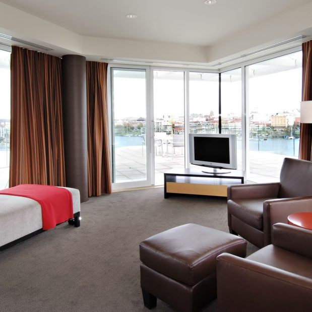 Luxury Two Level Penthouse Hotel Suite Bedroom Sitting Area