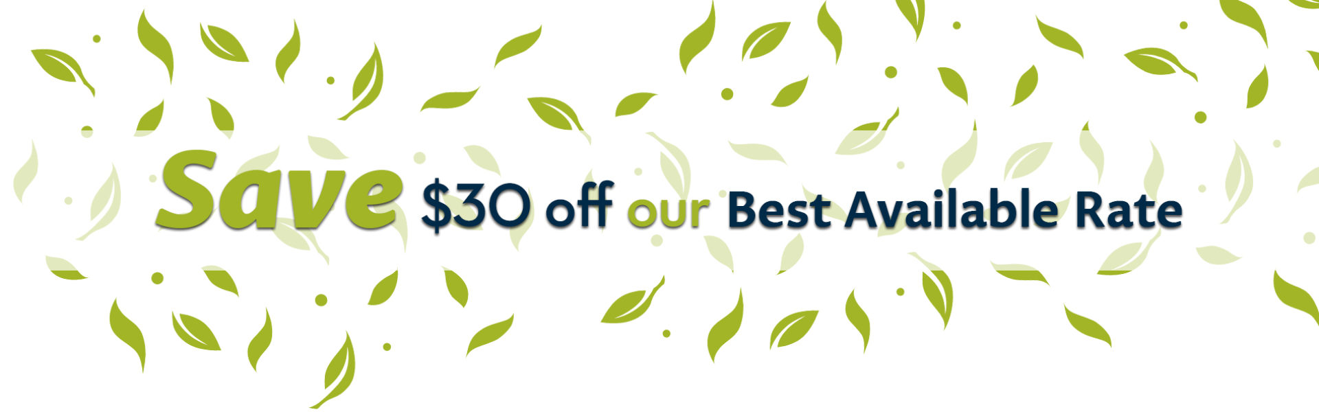 Save $30 off our best available rate banner