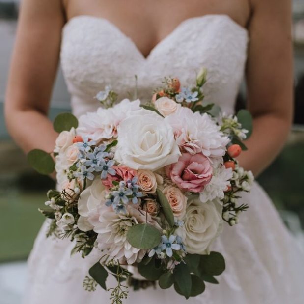 Bride and bridal bouquet