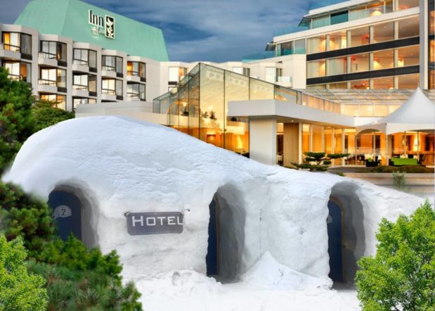 Inn at Laurel Point Hotel exterior and igloo wing