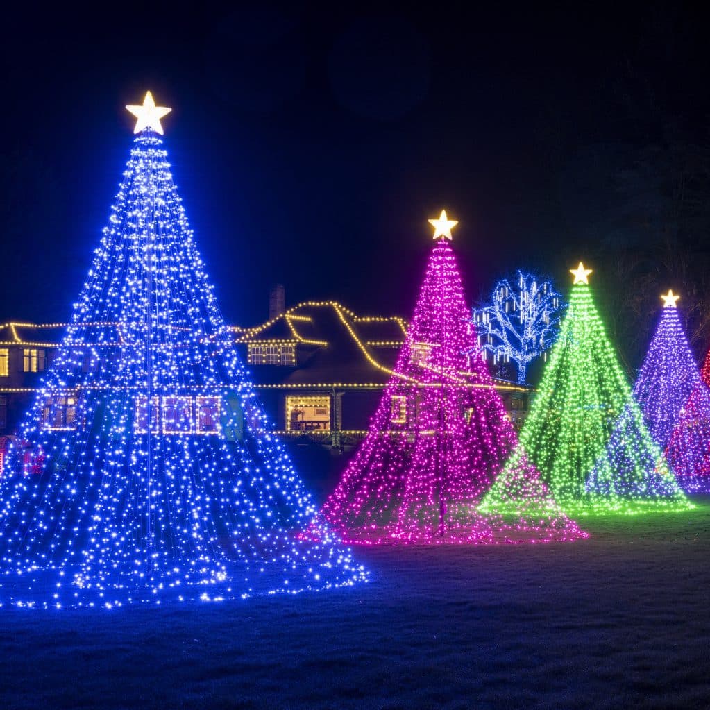 Butchart Gardens decorated with Christmas Lights