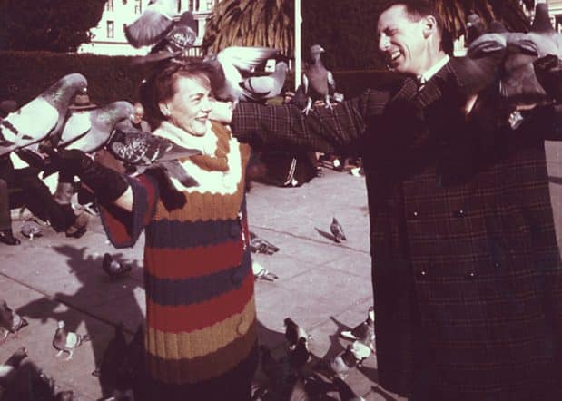 paul and artie with birds in colour