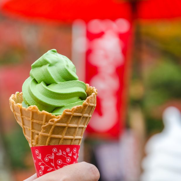 Matcha Green Tea Soft Serve Cream at Just Matcha Tea Shop, a Key to the City Partner