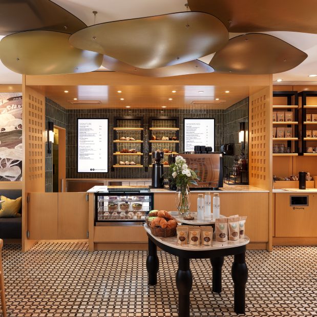 inside of Duo Cafe Bakery, looking straight ahead