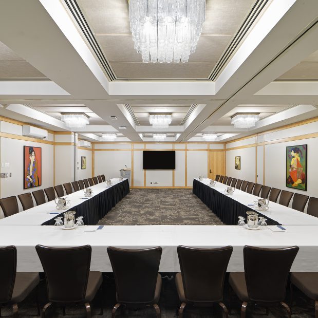 Merino Room, a meeting room at Inn at Laurel Point set in a U-Shape