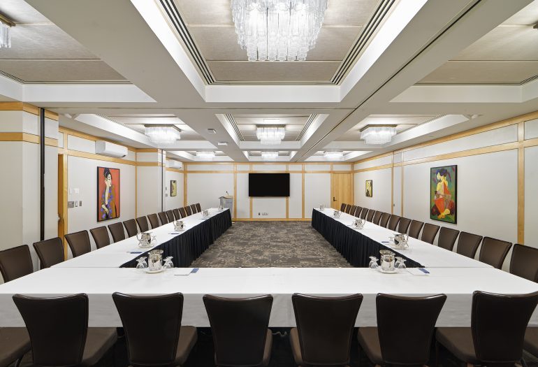 Merino Room, a meeting room at Inn at Laurel Point set in a U-Shape